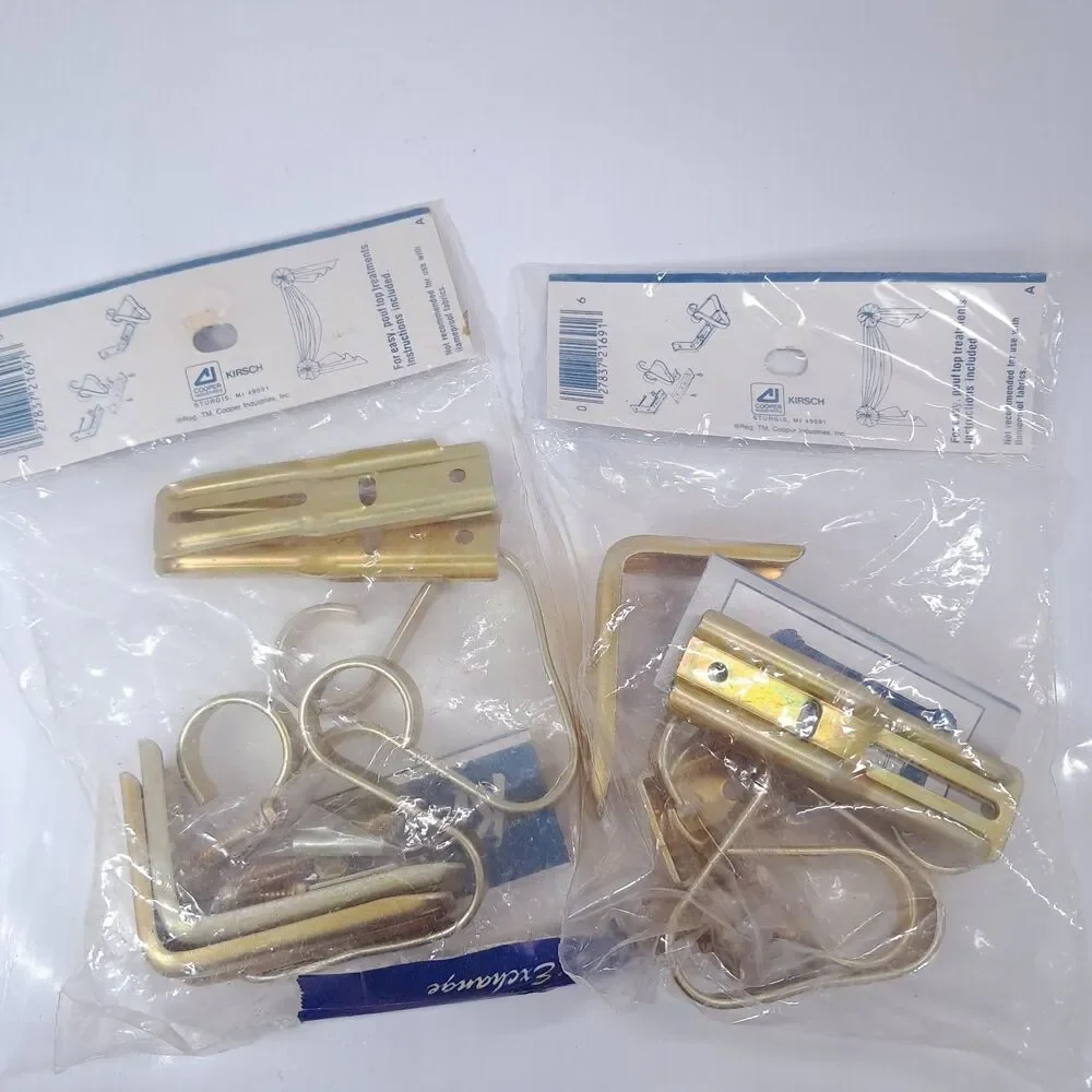 NEW Kirsch SET Drapery Tulip Swagholders Holdback Hardware Brass Finish 5470E-63